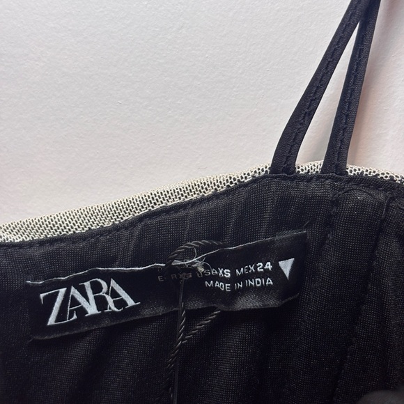 *Zara 3D Floral Tulle Cream Ruched Dress size XS NWT - Picture 4 of 7